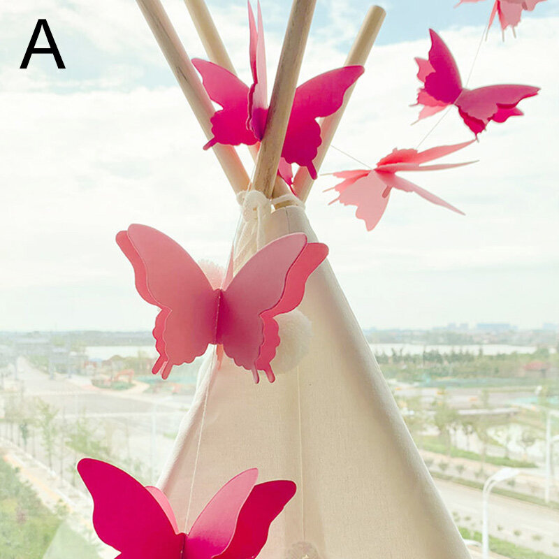 3D Paper Pull Flower Home Birthday Party Wedding Decoration Colorful Butterfly Five-Pointed Star Paper Flower