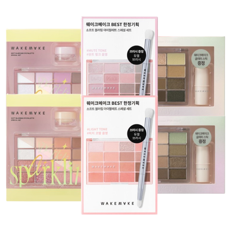 [WAKEMAKE] Soft Blurring Eye Palette 16 Colors (Gift Included)