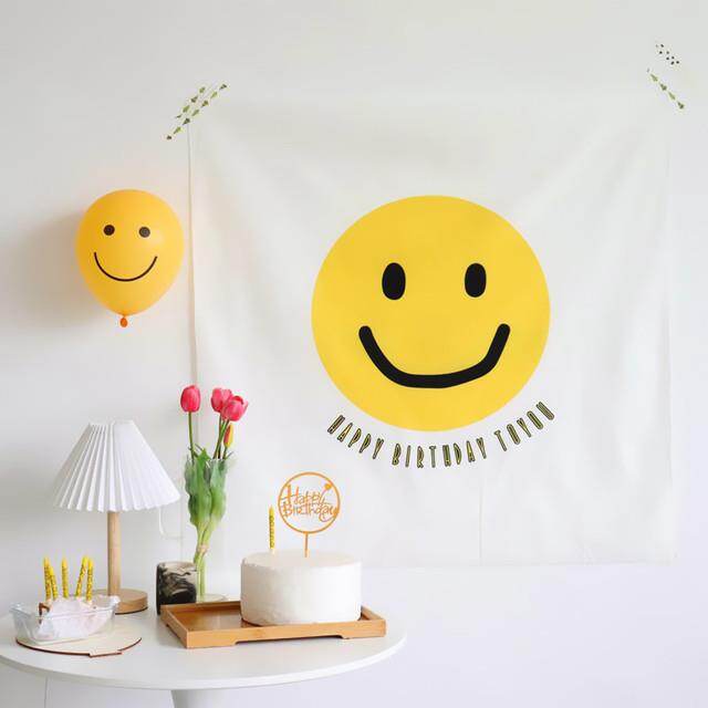 HF Ins South Korea Birthday Pull Flag Background Cloth Poster Background Wall Baby Children's Party Photo Props Layout Decoration