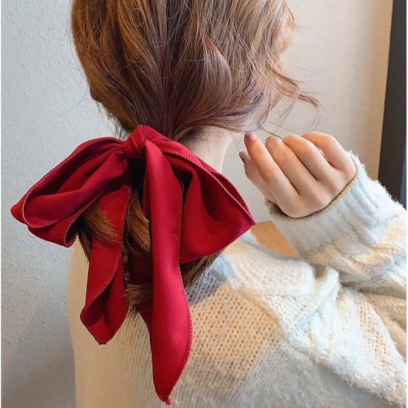 Red big bow headdress hairpin