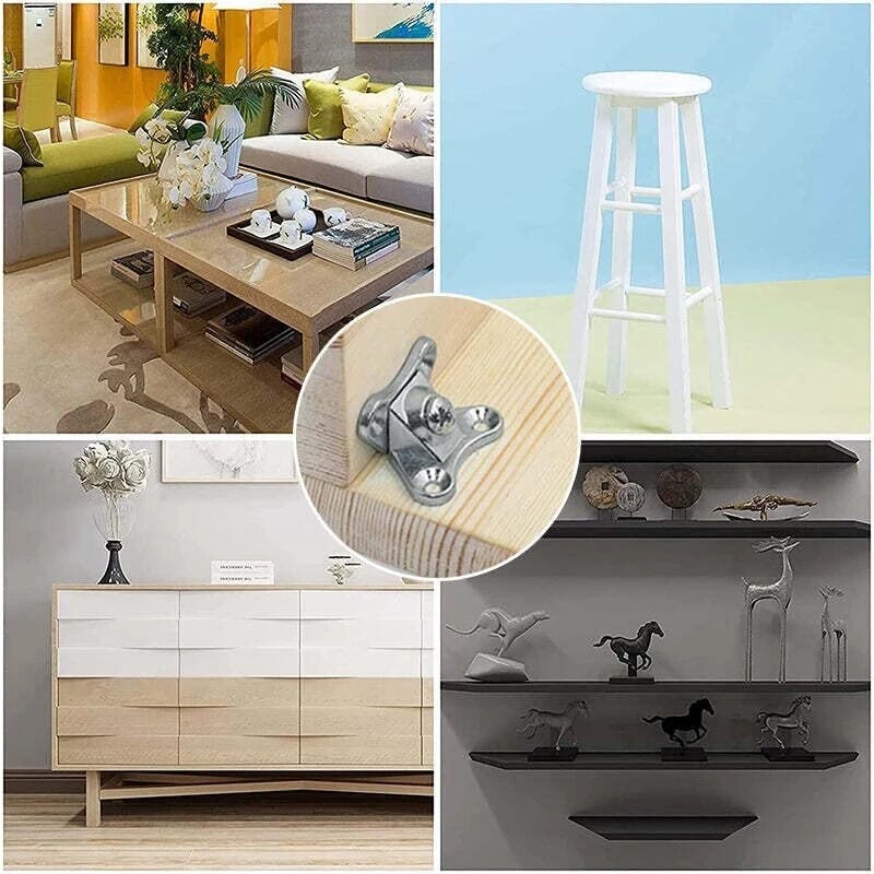 Polocat 1-10 set Furniture Handware Link Corner Code Support Connector Right Angle L Shape Bracket Holder 90 Degree Reinforced Butterfly Shaped