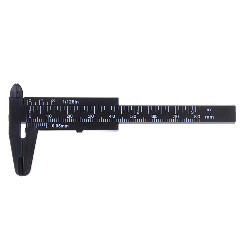 [Valitoo] 1pc Mini sliding vernier caliper plastic measure ruler gauge double scale 80mm