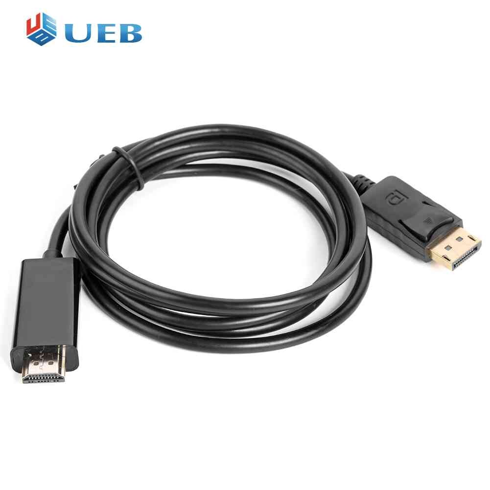 1.8m display port to hdmi-compatible cable gold plated 1080p dp to hdmi-com