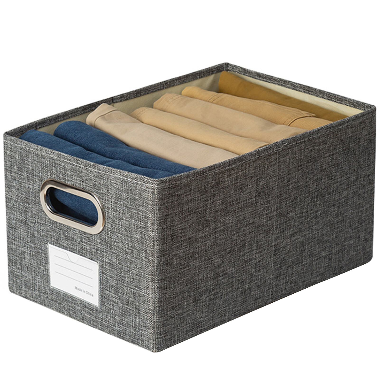 Rego001 Clothes Organizer Large Capacity Space-saving Fabric Multi-functional Office Documents Magazines Box Household Supplies Fancy Storage Box