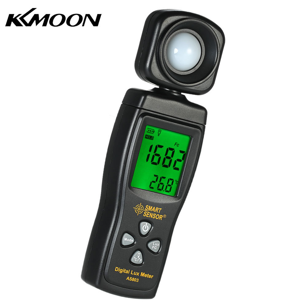 KKmoon Mini Digital Lux Meter LCD Display Handheld Illuminometer Luminometer Photometer Luxmeter Light Meter 0-200000 Lux