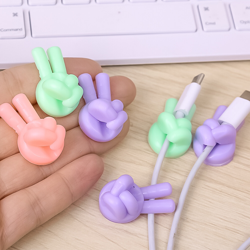 10PCS New Car Dashboard Data Cable Clips Self-Adhesive USB Line Hub Wire Holder Fixing Clamp Office Desk Wire Organizer Finger Hooks