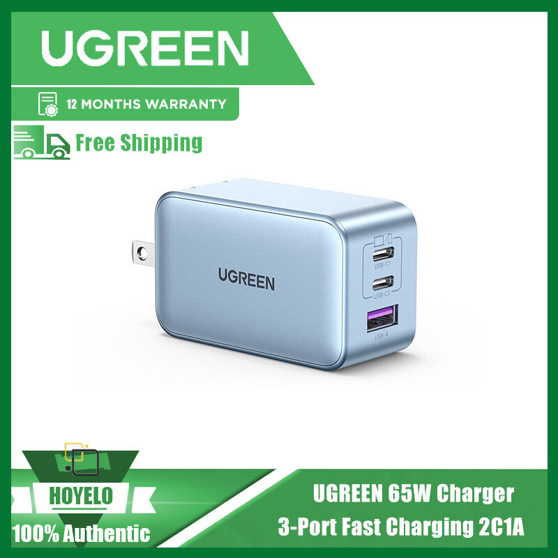 Ugreen apple gan gallium nitride pd65w multi-port charger + apple 15 charging cable type-c cable 3a for iphone15promax