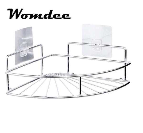 Womdee Nhà Tắm Góc Tắm Caddy Rổ Treo Tường Sắp Xếp Lưu Trữ cho Nhà Bếp Vệ Sinh SUS304 Đồng-Không Cần Khoan Đục