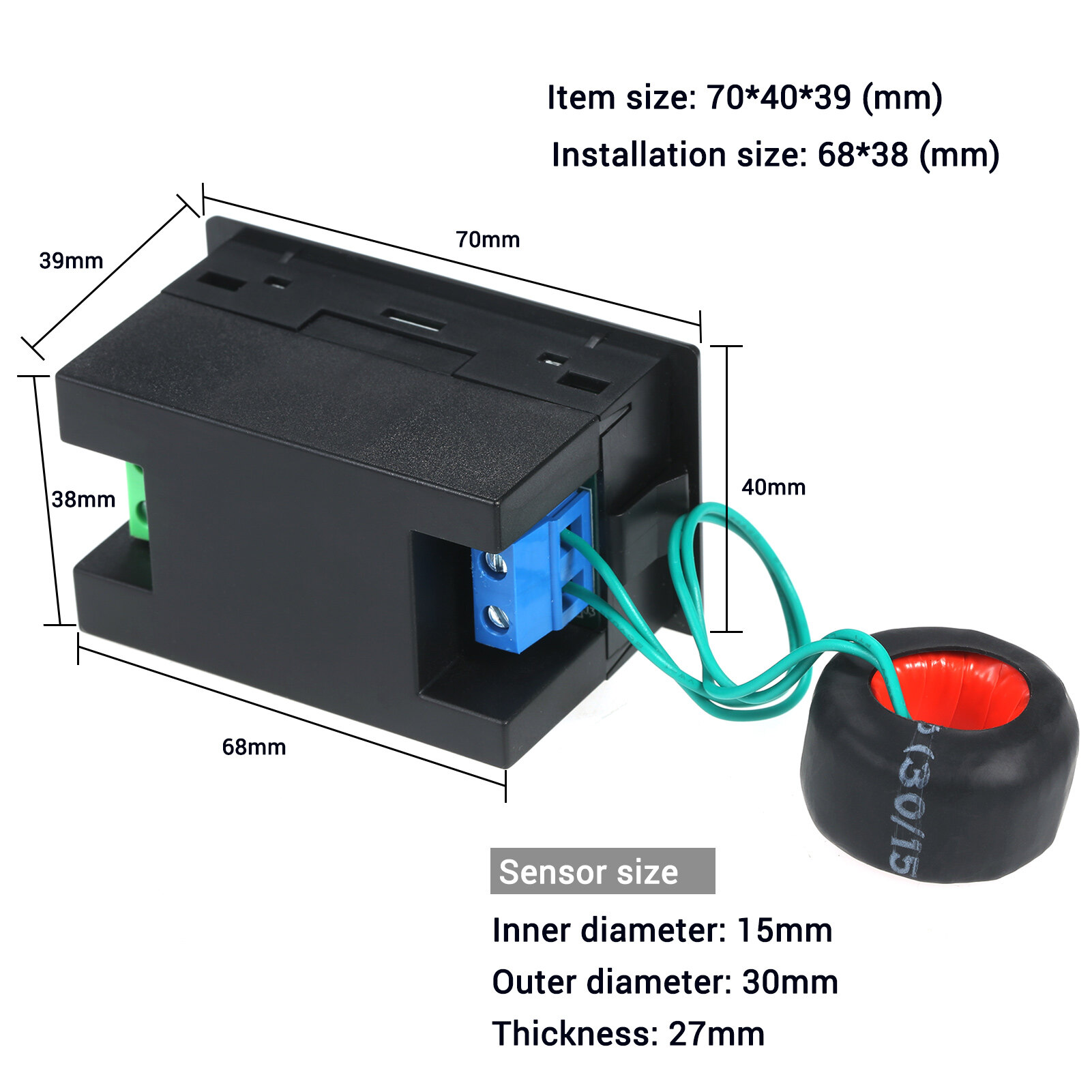 Meterk Máy Đo Kỹ Thuật Số Một Pha Đa Năng, Màn Hình LCD Hệ Số Công Suất Năng Lượng Điện Tần Số Dòng Điện Xoay Chiều Điện Áp Xoay Chiều Đồng Hồ Đo Màn Hình, AC 40.0-300.0V / AC 200.0-450.0V (Tùy Chọn)
