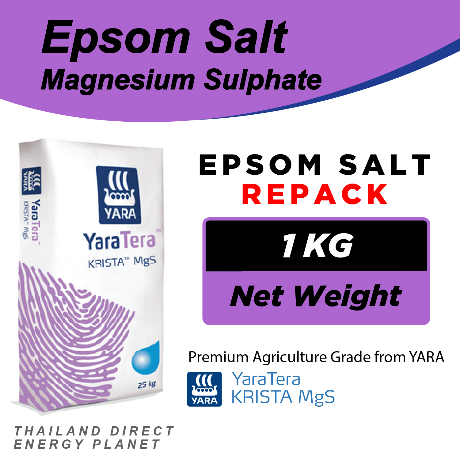 [1KG/2KG] Premium Epsom Salt Magnesium Sulfate by YARA TERA Krista MgS