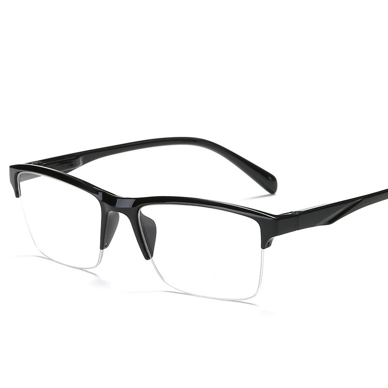 Half Frame Reading Glasses Ultra Light Resin Glasses Large Frame Glasses Unisex Degree +0.75~+4.0 PTQ