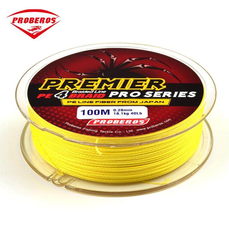 PROBEROS 100M 4 Strands Fishing Lines Big Strong Braided Wire Fishing Line 6 -100LB 0.1-0.6mm PE Material Multifilament Faster Sinking Line