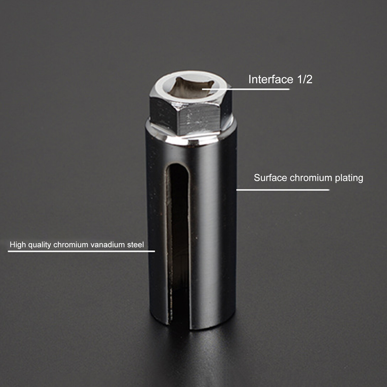 Farfi Oxygen Sensor Remover High Hardness Corrosion Resistant Electroplated Surface Car Maintenance Professional Oxygen Sensor Socket Remover Gadget Factory Supplies Car Socket Wrench