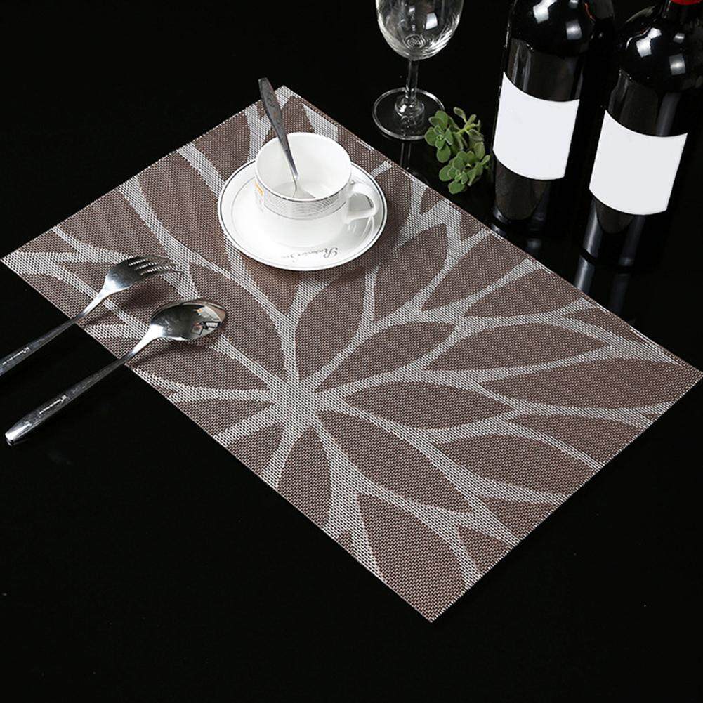 2 chiếc PVC Bếp Dệt Thảm Trong Nhà Chịu Nhiệt Bàn Ăn Phong Placemat