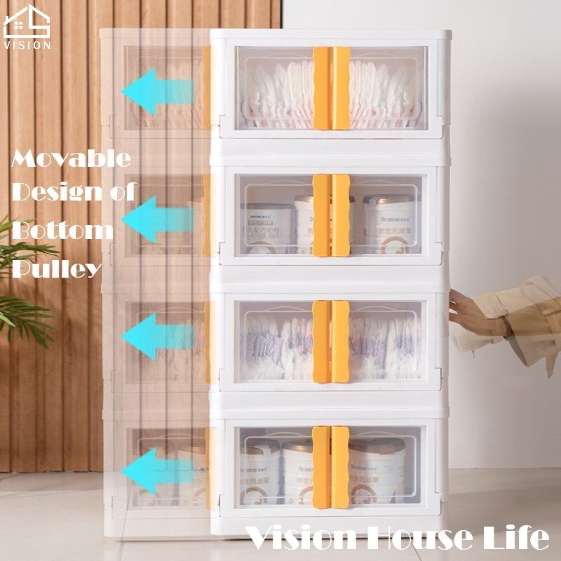 Vision Hộp Đựng Đồ Bắc Âu Gấp Gọn Tủ Đựng Đồ Lắp Đặt Miễn Phí Gia Dụng Tủ Đựng Đồ Loại Ngăn Kéo Hộp Đựng Đồ Tủ Quần Áo Có Thể Xếp Chồng Lên Nhau Tủ Đựng Đồ Chơi Phòng Khách Phòng Ngủ Bằng Nhựa Lớn Tủ Đựng Quần Áo
