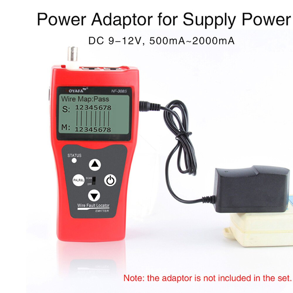 KKmoon NOYAFA Multi-functional LCD Network Cable Tester High Precision Line Finder Coaxial Line Tester RJ11 RJ45 Wire Length Finder with 1 Remote Adapter