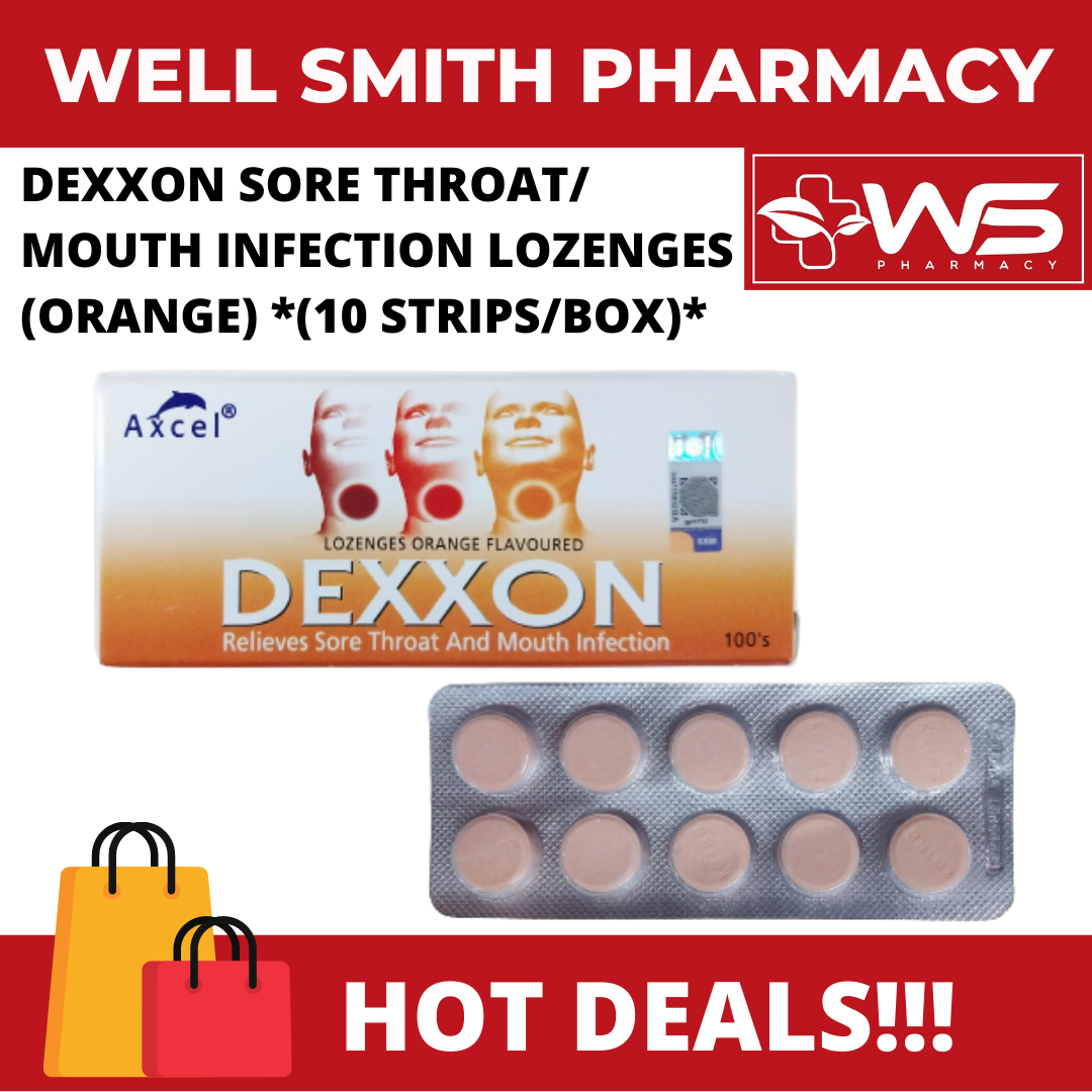 DEXXON SORE THROAT/ MOUTH INFECTION LOZENGES (ORANGE) *(10 STRIP/ BOX