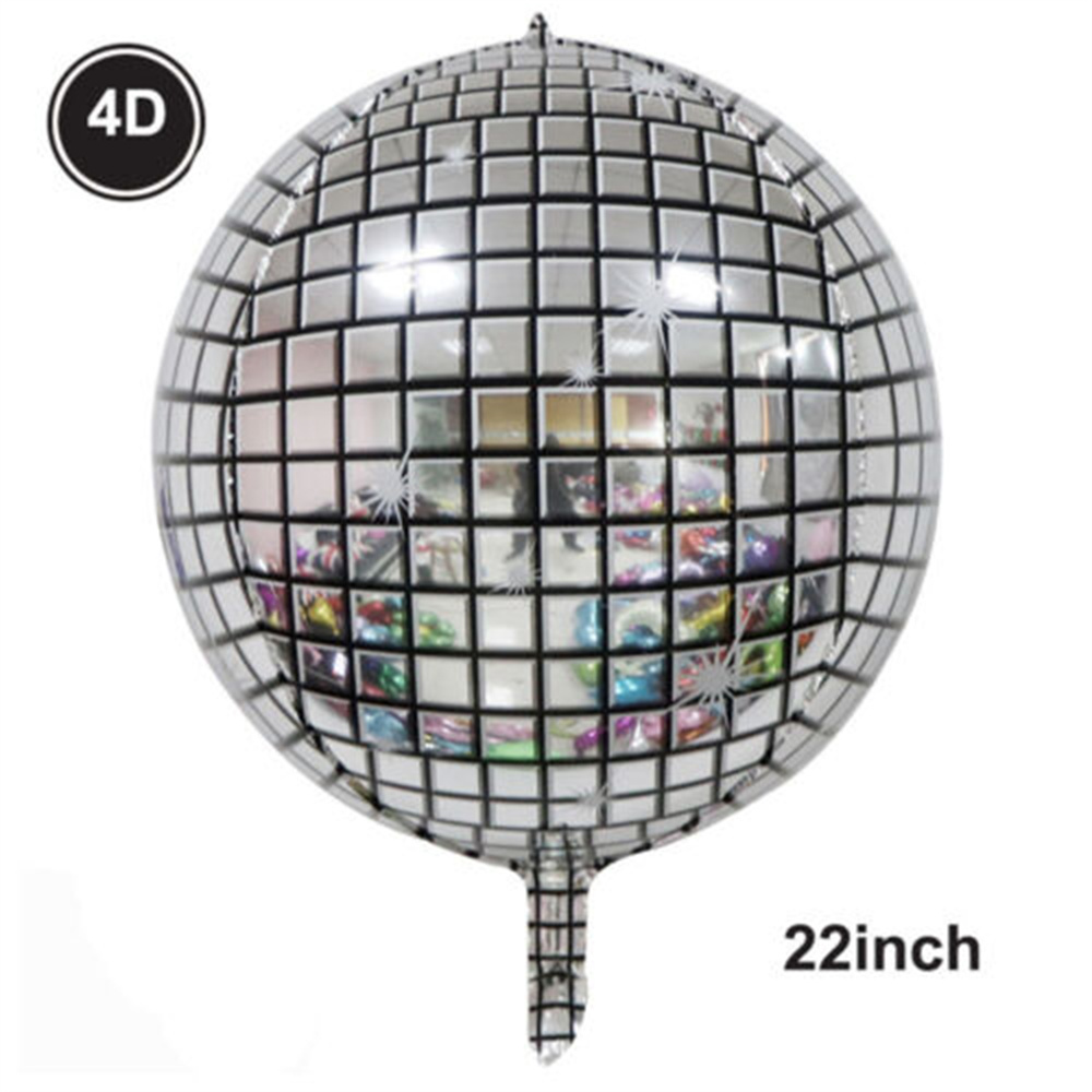 4D 22" Round Balloon Birthday Disco Sphere Balloons Party Orb Ball Disco Party