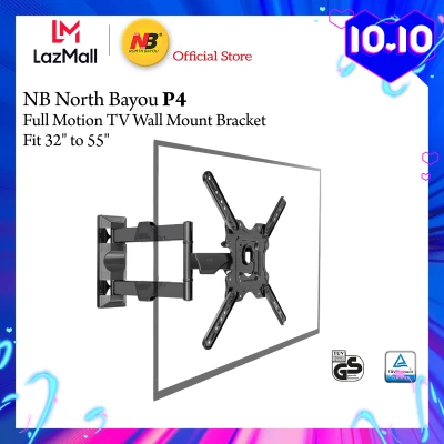 NB North Bayou P4 32 to 55 Inch LED LCD TV Wall Mount Full Motion 3 Swing Arms Holder Frame Tilt Tv Bracket