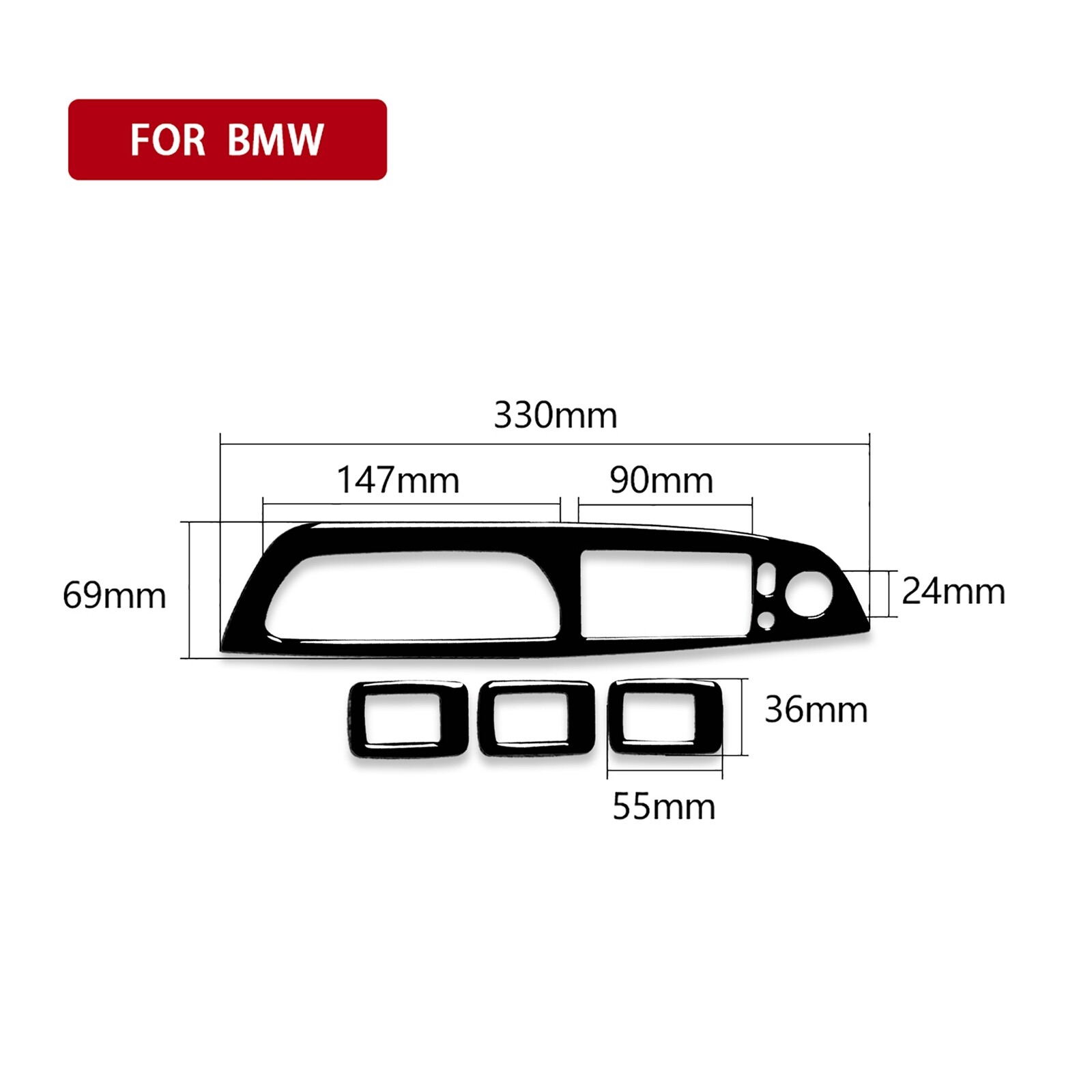 (Puluz) Car Right Drive Window Lift Panel + Start Button Decorative Sticker for BMW X5 E70 2008-2013 / X6 E71 2009-2014(Black)