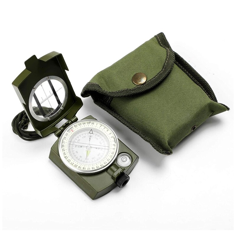Compass High Precision Multifunctional Military North Green Compass Outdoor,Survival Emergency Luminous Sighting Compass