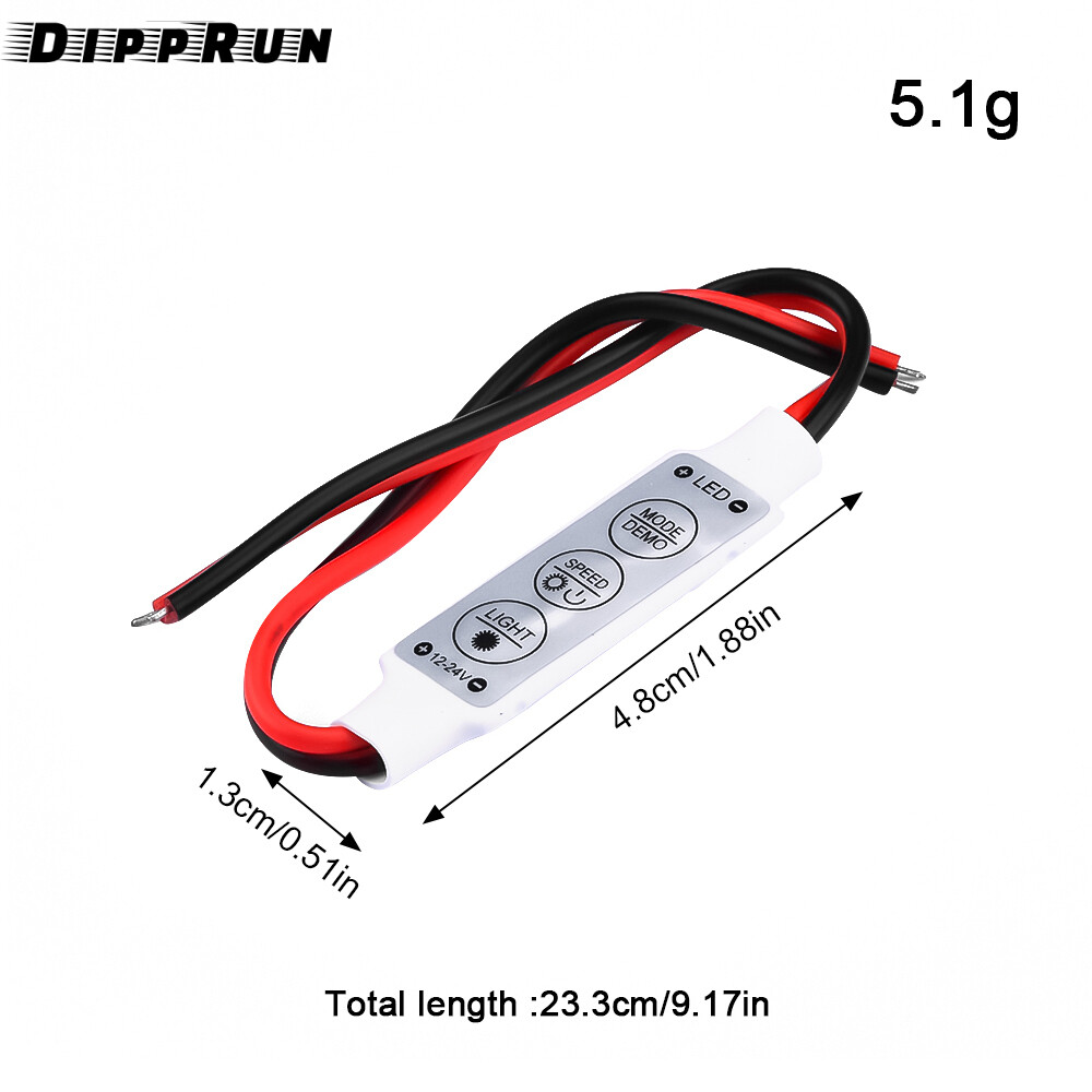 DIPPRUN Led Strip Light Controller 3 Key Dimmer Control 12v Single Color Brightness Dimmer Led Strip Lights Dimmer