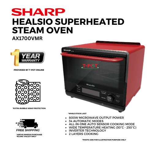 Sharp Healsio Superheated Steam Oven AX1700VMR (Open Box