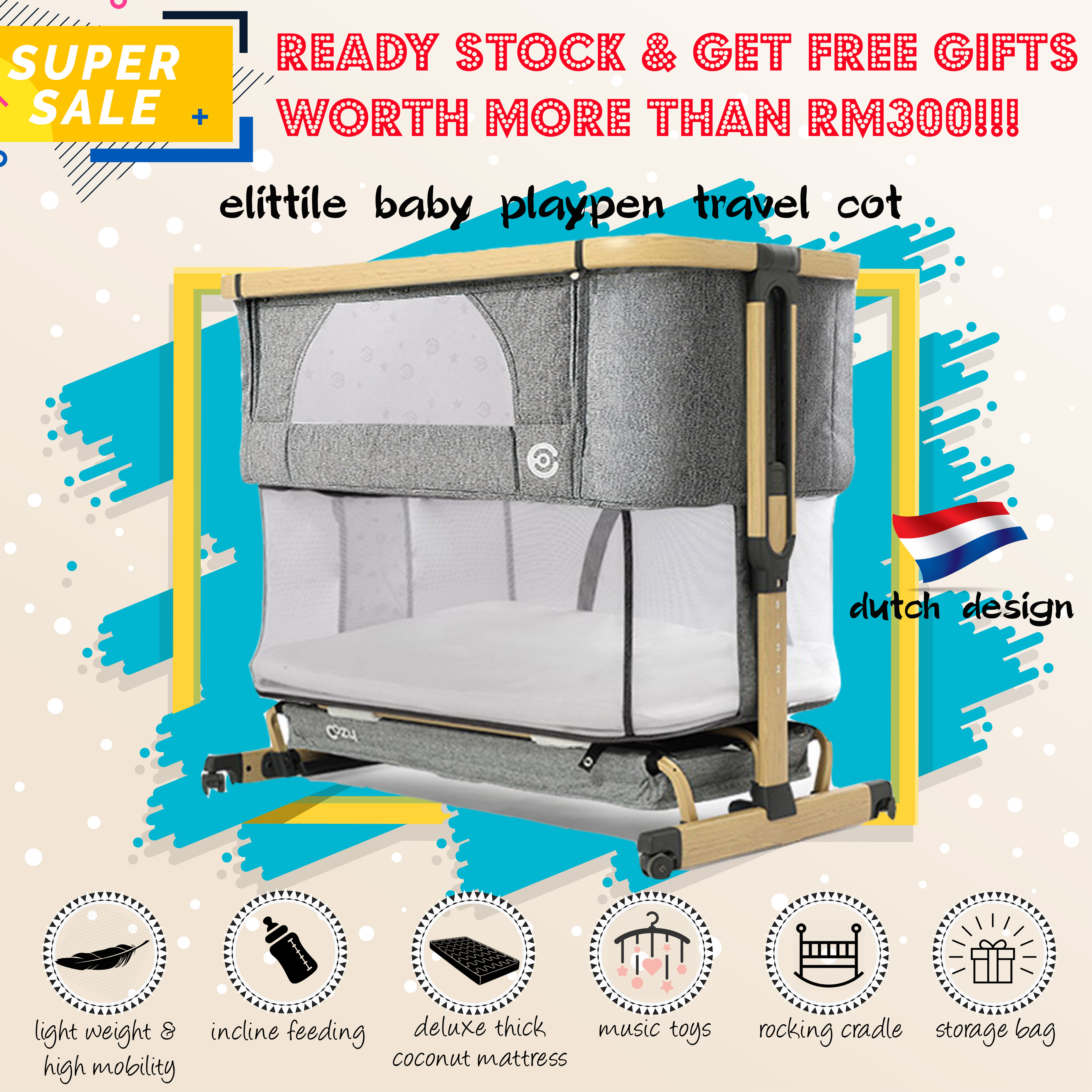 adjustable travel cot