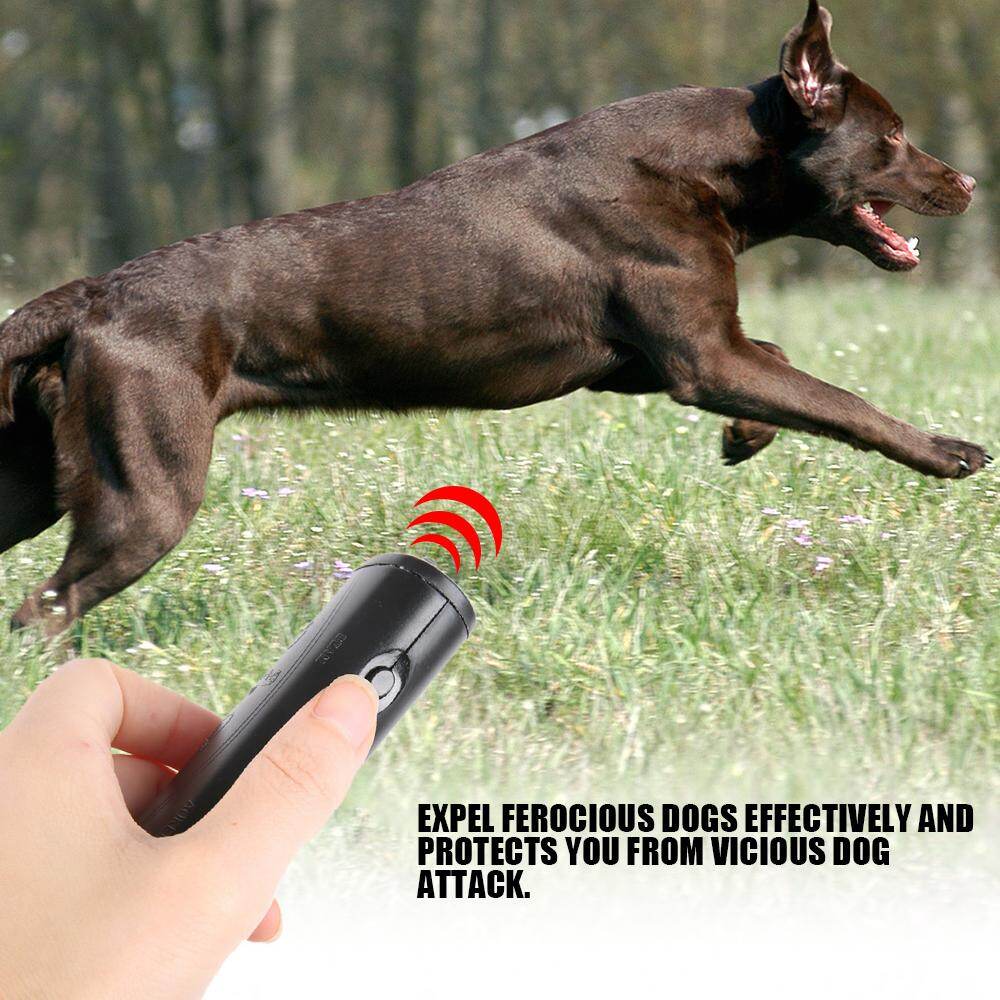 3 in 1 Anti Barking Stop Bark Device Portable Handheld Ultrasonic Pet Dog Repeller Control Training Device Trainer With LED Black - intl