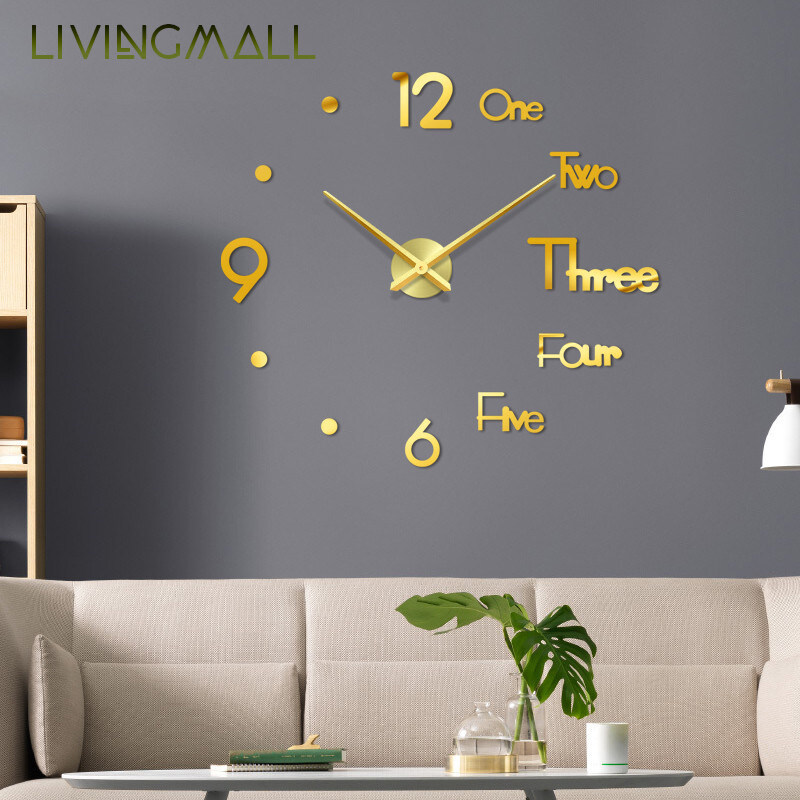 Nơi bán Livingmall Tự Làm Đồng Hồ Treo Tường Thiết Kế Hiện Đại Mute Acrylic Tự Dính Đồng Hồ Treo Tường Phòng Ngủ Phòng Khách Trang Trí Nội Thất