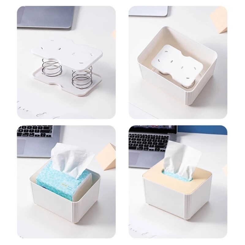 Hộ gia đình hộp đựng khăn giấy mùa xuân hỗ trợ khay giữ Sim điện thoại sáng tạo nâng tự động mùa xuân chủ