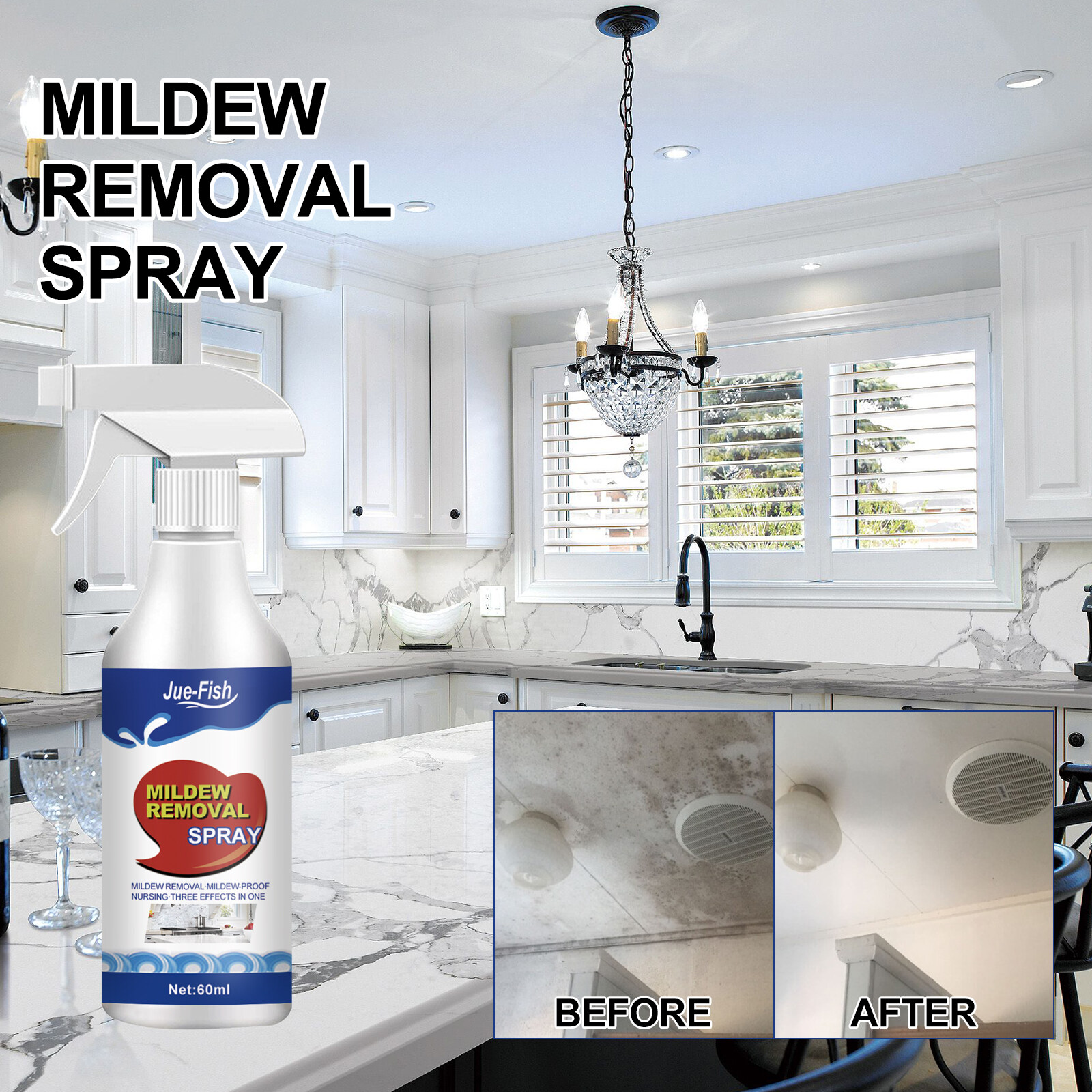 Jue Fish Mildew Removal Spray, Mildew Removal Spray, Mold and