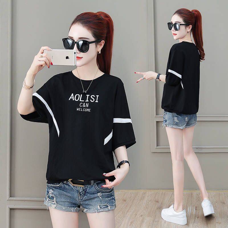 T-shirt Summer New Bat Sleeve Women's T-shirt Plus Size Embroidered Women's T-shirt