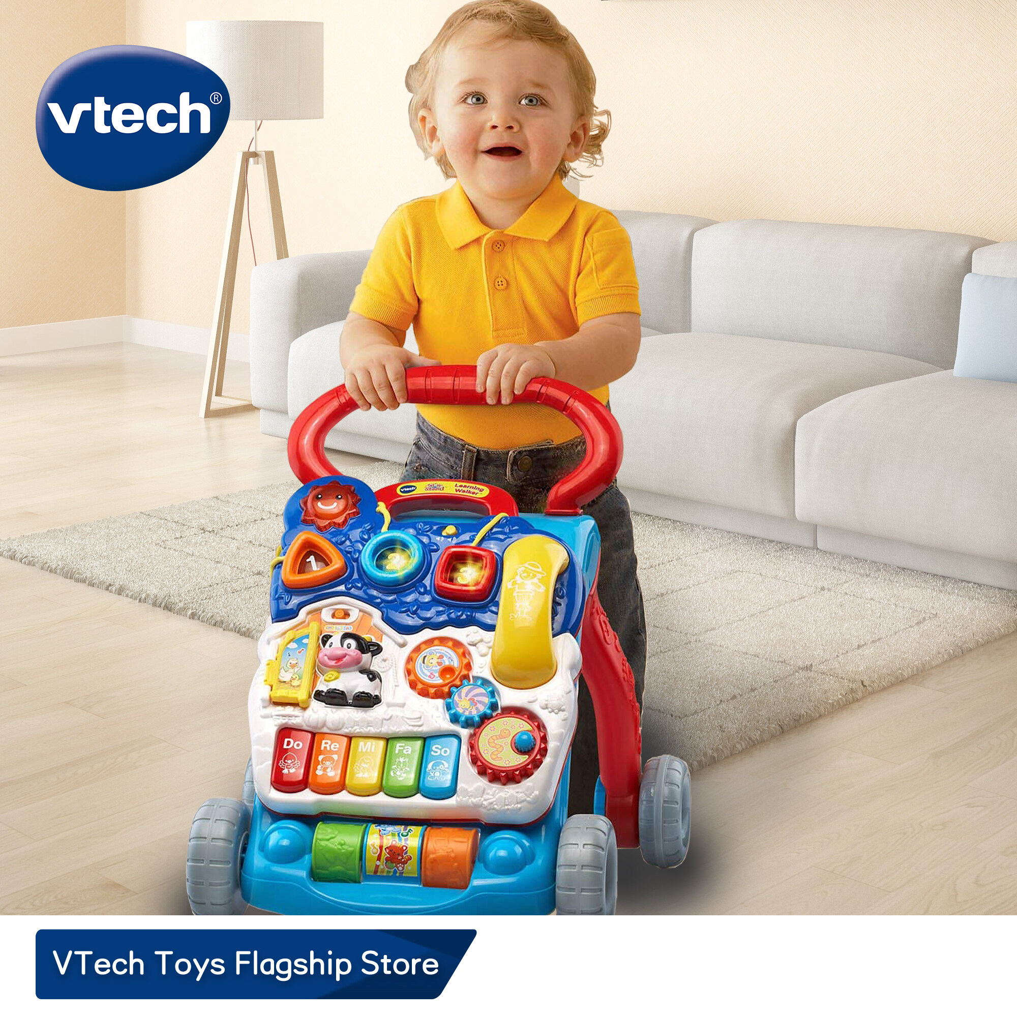 VTech Baby Push Walker with Adjustment Speed Control and 8 Types of Learning Contents Baby Toys for 9/10/11/12 months