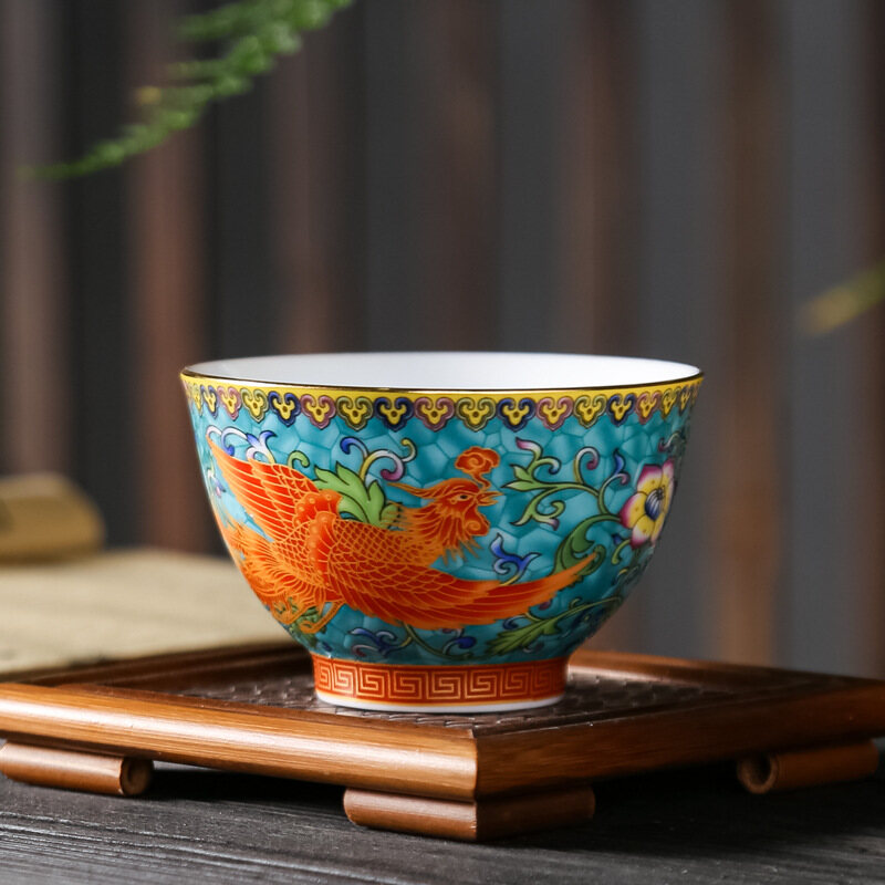 Jingdezhen Cốc Tùy Chỉnh Hình Rồng Và Phượng Nhiều Màu Tráng Men Cốc Bậc Thầy Bộ Trà Kung Fu Bằng Gốm Cốc Trà Quà Tặng
