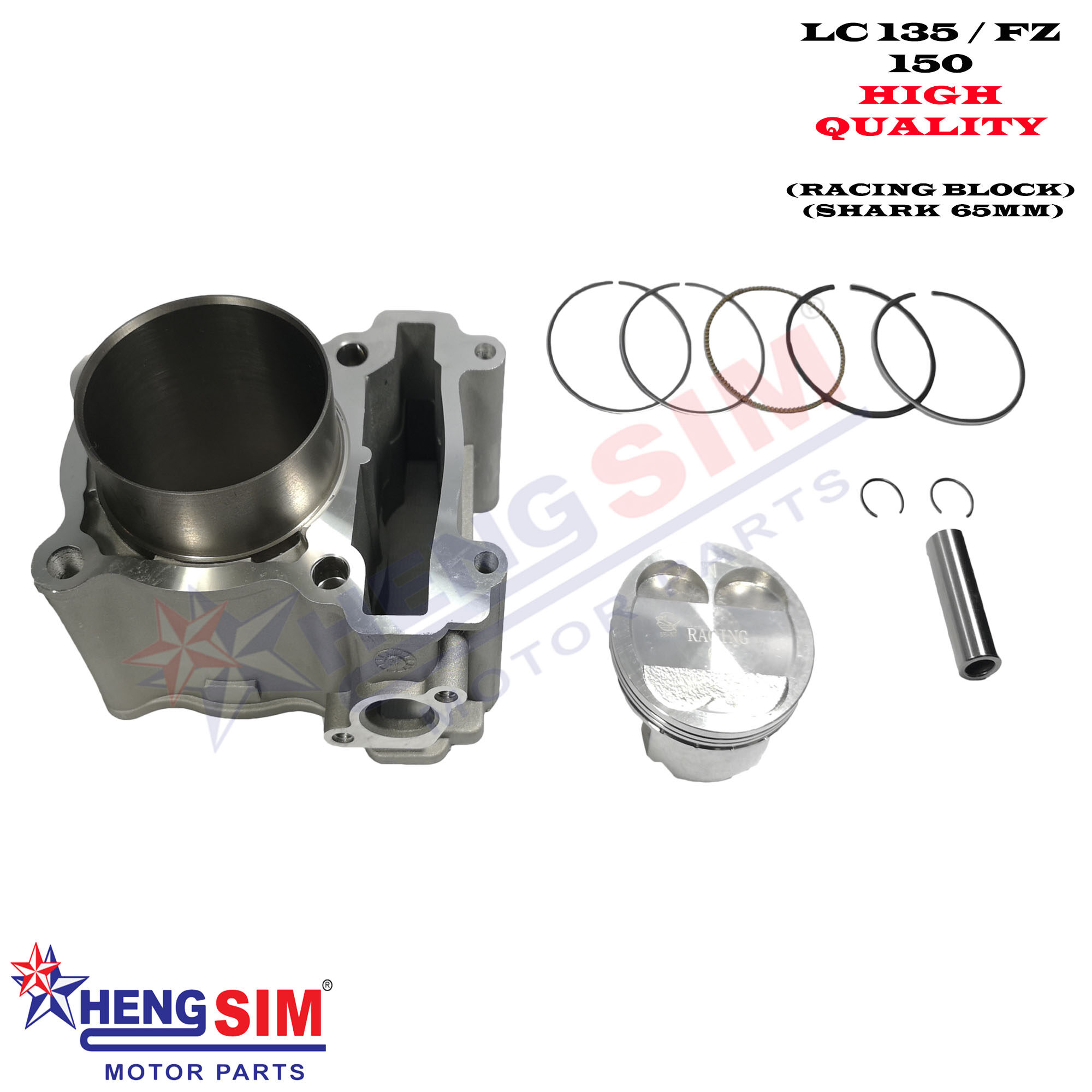 Lc135 Fz 150 Shark High Performance Cylinder Racing Block Kit 65mm Alloy Lazada