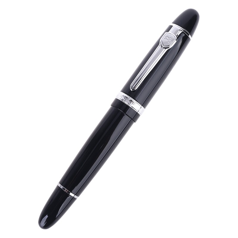New Jinhao 159 Black And Silver M Nib Fountain Pen Thick