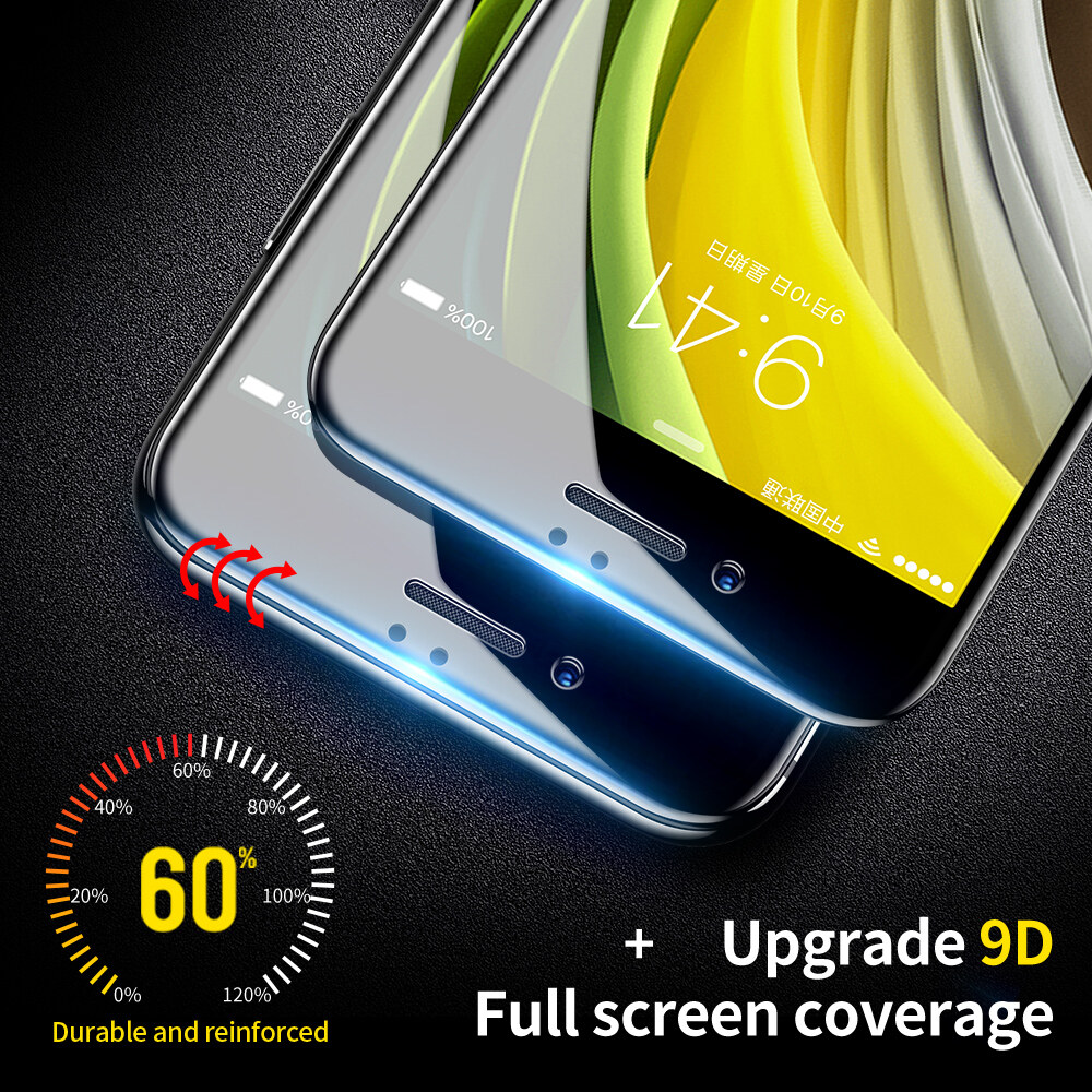 SmartDevil Phim Kính IPhoneSE Phim Kính Cường Lực Che Phủ Toàn Màn Hình iPhone Se 2 Mới 2020 Phim Bảo Vệ Điện Thoại Di Động Chống Cháy Nổ Chống Vân Tay