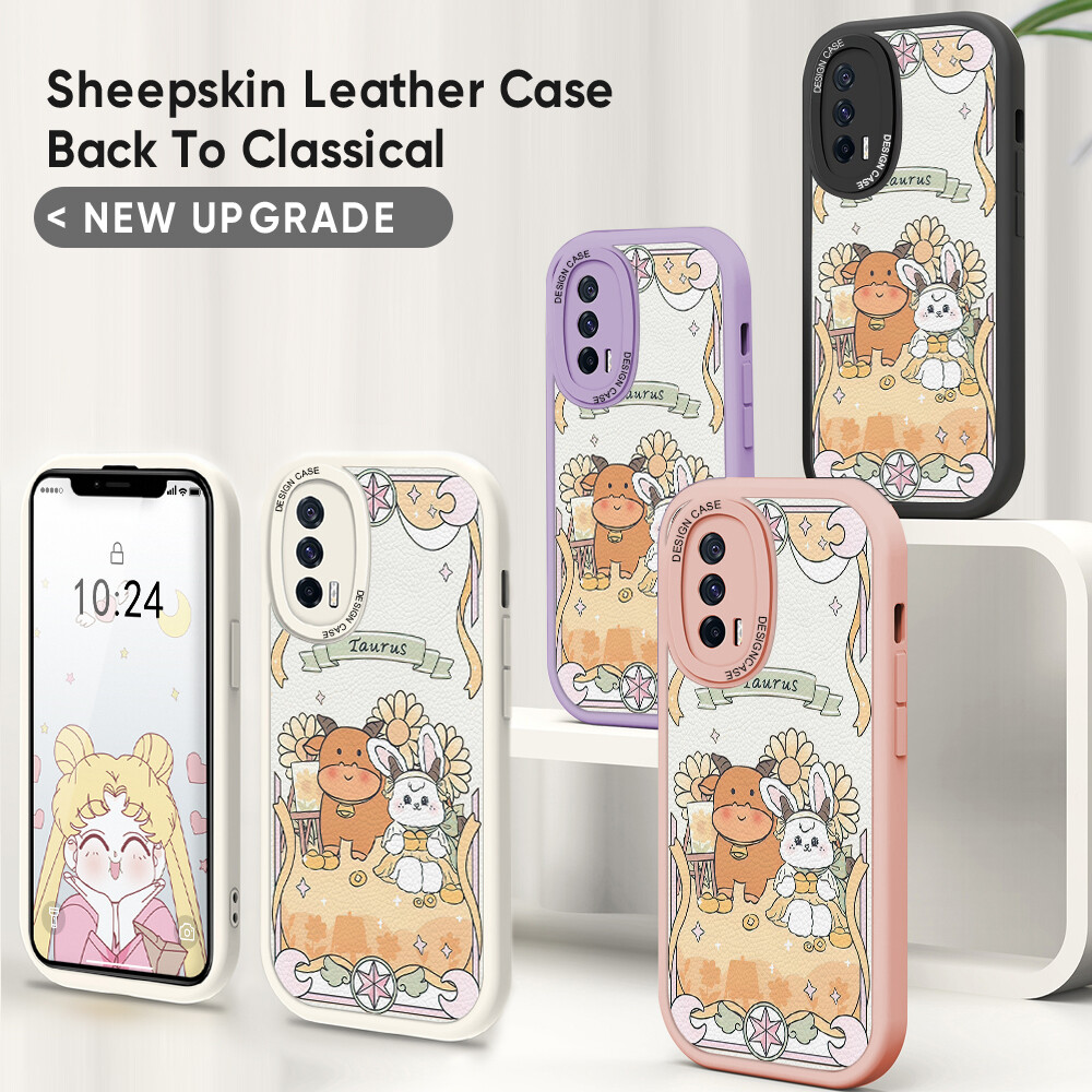 Jizetin Leather Casing For Xiaomi Redmi Note 11 Note 11 5G Note 11 Pro+ 5G Note 11S Note 11T Pro Note 11T Pro+ Slim Skin Feeling Cartoon Animals Leather Back Casing Soft Silicone PU Leather Cover Phone Case