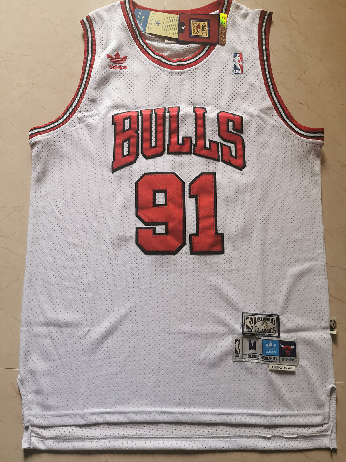 dennis rodman white bulls jersey