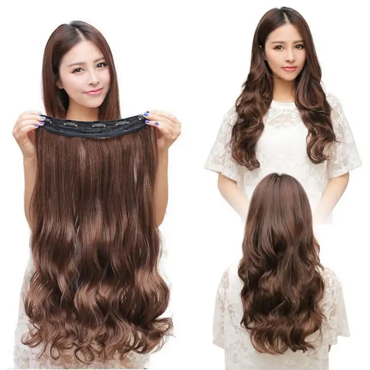 100 Natural Lady 3 4 Full Head Clip In Hair Extensions Curly Wavy
