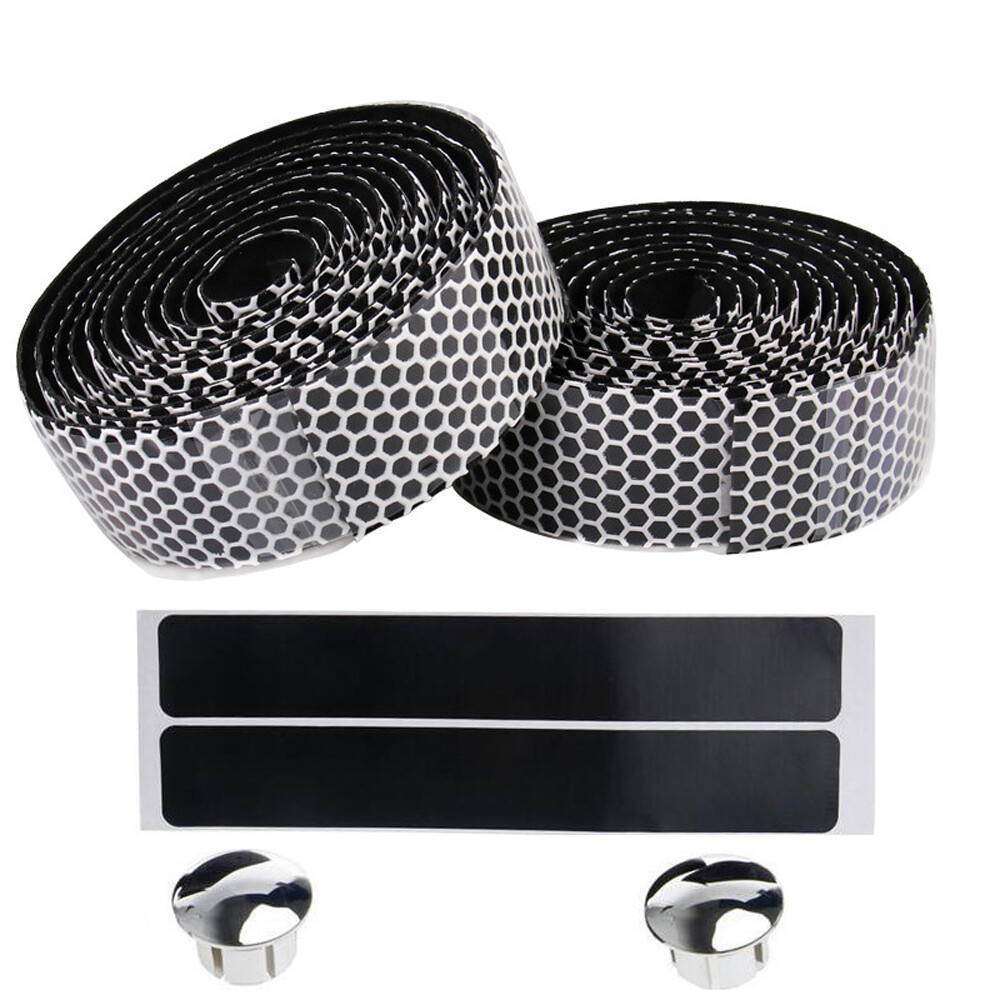 2 Rolls Bike Handlebar Tapes MTB Road Bicycle Handle Bar Tape AntiSlip Drop Bar Wraps with Bar End Plugs Shock Absorption