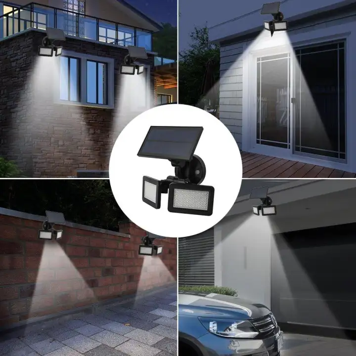 Edeal Outdoor Light Solar With Twin Head Lamp 10m Pir Solar Light With Twin Head Lamp 10m Pir