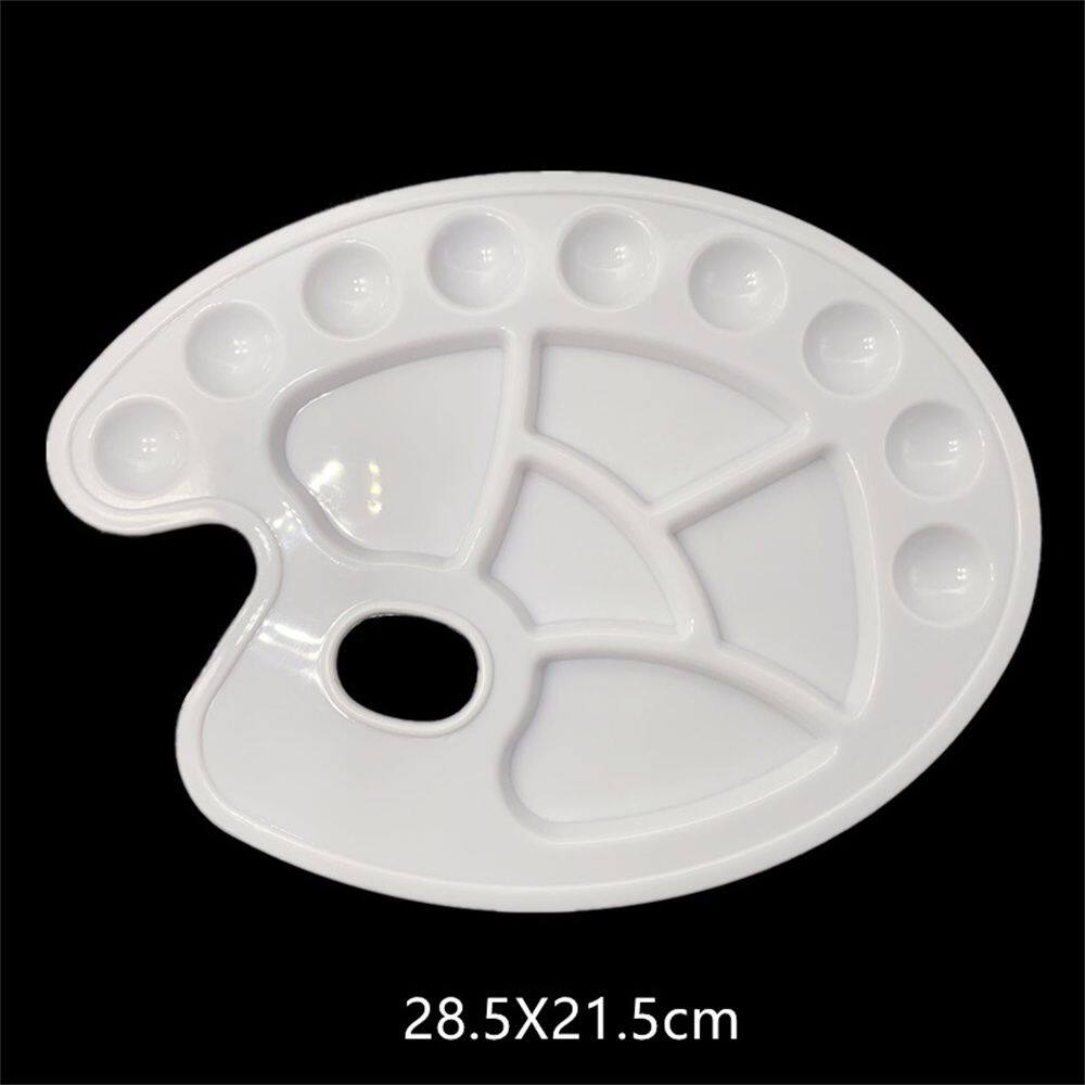 PAN6303936269 White Alternatives Paint Supply Painting Supplies Watercolor Art Paint Tray Round Palette Plastic Palette