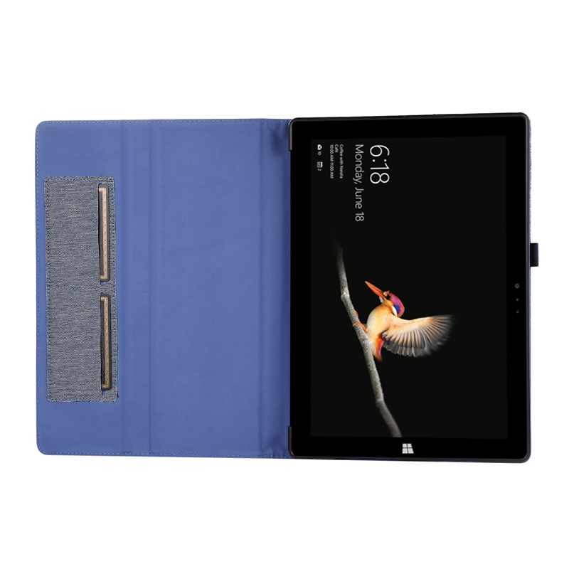 Đứng Bìa trường hợp đối với Microsoft Surface Pro 9 Pro 8 12.3 13 inch vỏ bề mặt Pro 7 6 5 4 trường hợp Jeans vải chất liệu da PU trường hợp