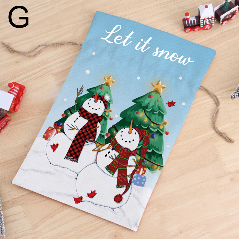 Christmas Purses Wrapping Packaging Cookies Candy Gift Bag Drawstring