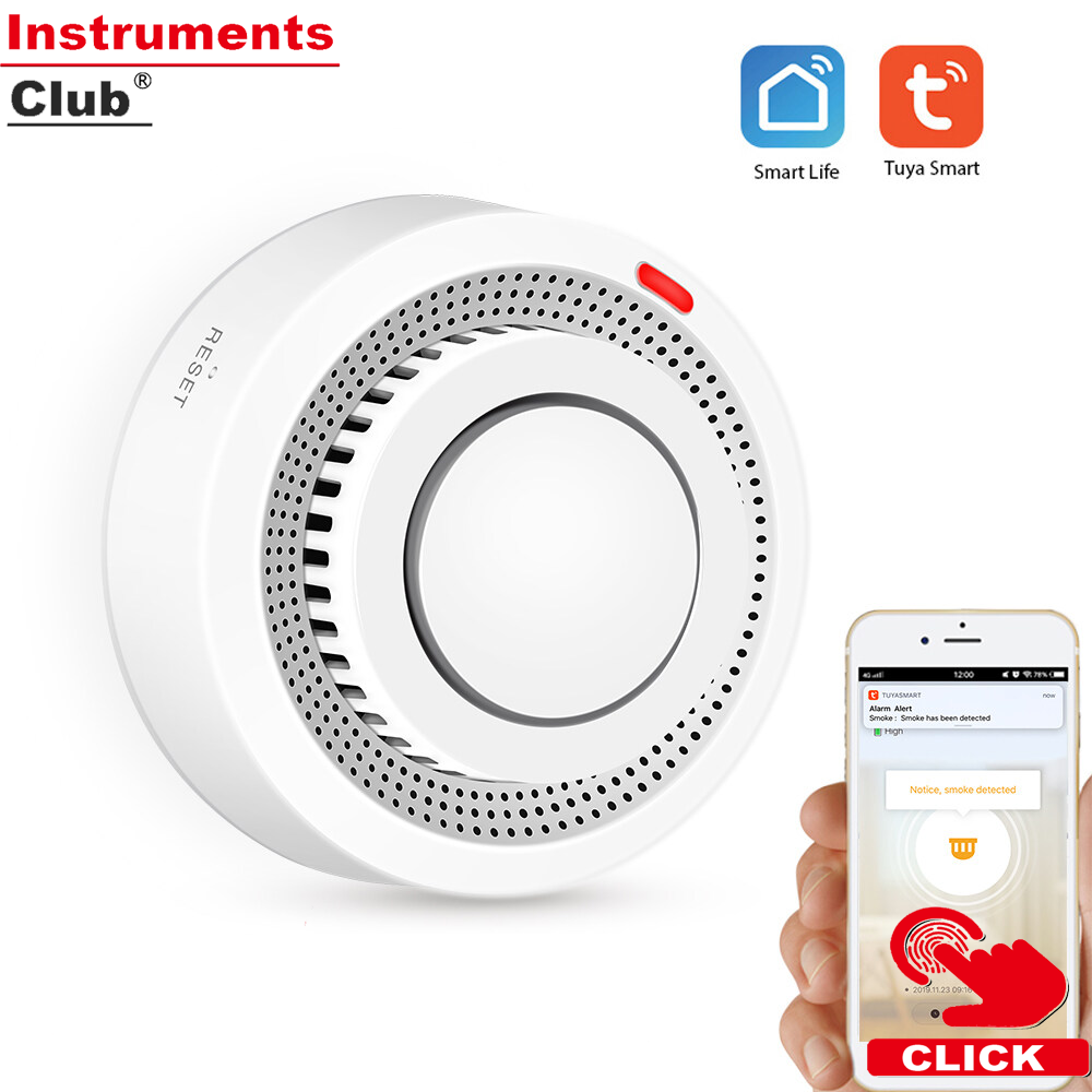 Wifi Smoke Detector Smart Fire Alarm Sensor Wireless Security System Smart Life Tuya APP Control Smart Home For Home Kitchen/Store/Hotel/Factory