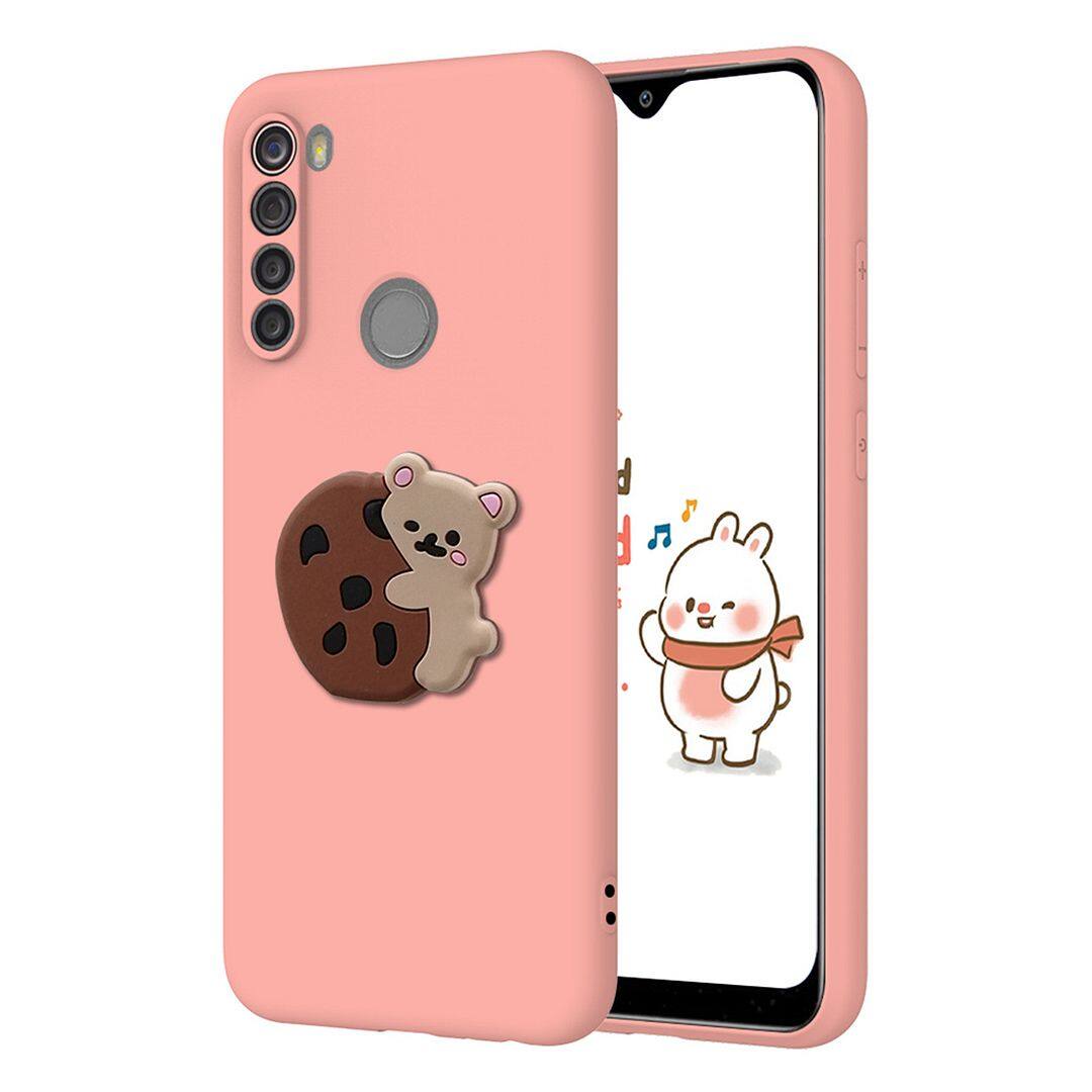 FAYANGRIES For Xiaomi Redmi Note 8 (6.3 ) Case, New Soft Silicone TPU Back Cover DIY Cute Bear Phone Casing Solid Color Skin Shockproof Buffer Bumper