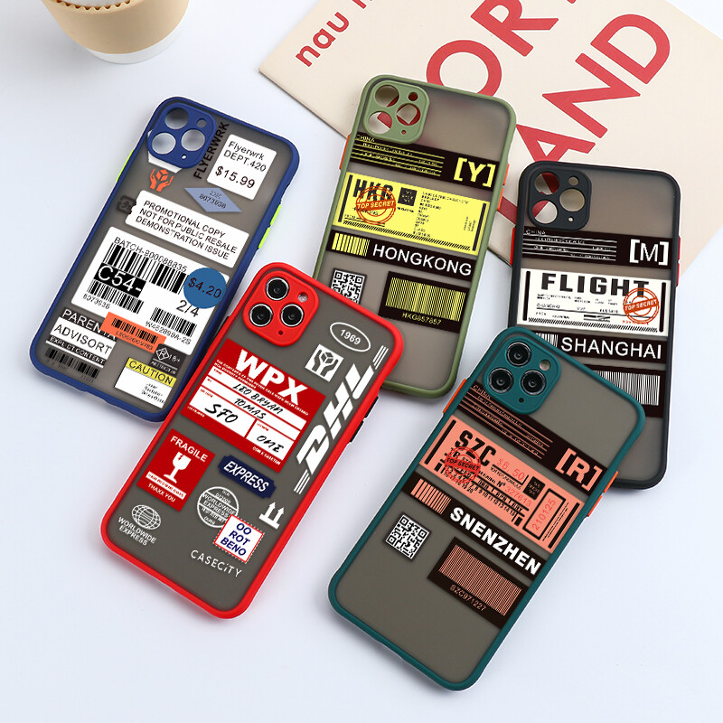 AKABEILA Fashion Ins DHL Express Phone Case for IPhone 11 Pro XS Max Xr X 6 6s 8 7 Plus SE 2020 12 Mini Pro Max Hard PC + Soft TPU Silicone Shockproof Cover Cartoon Casing Mint Hybrid Simple