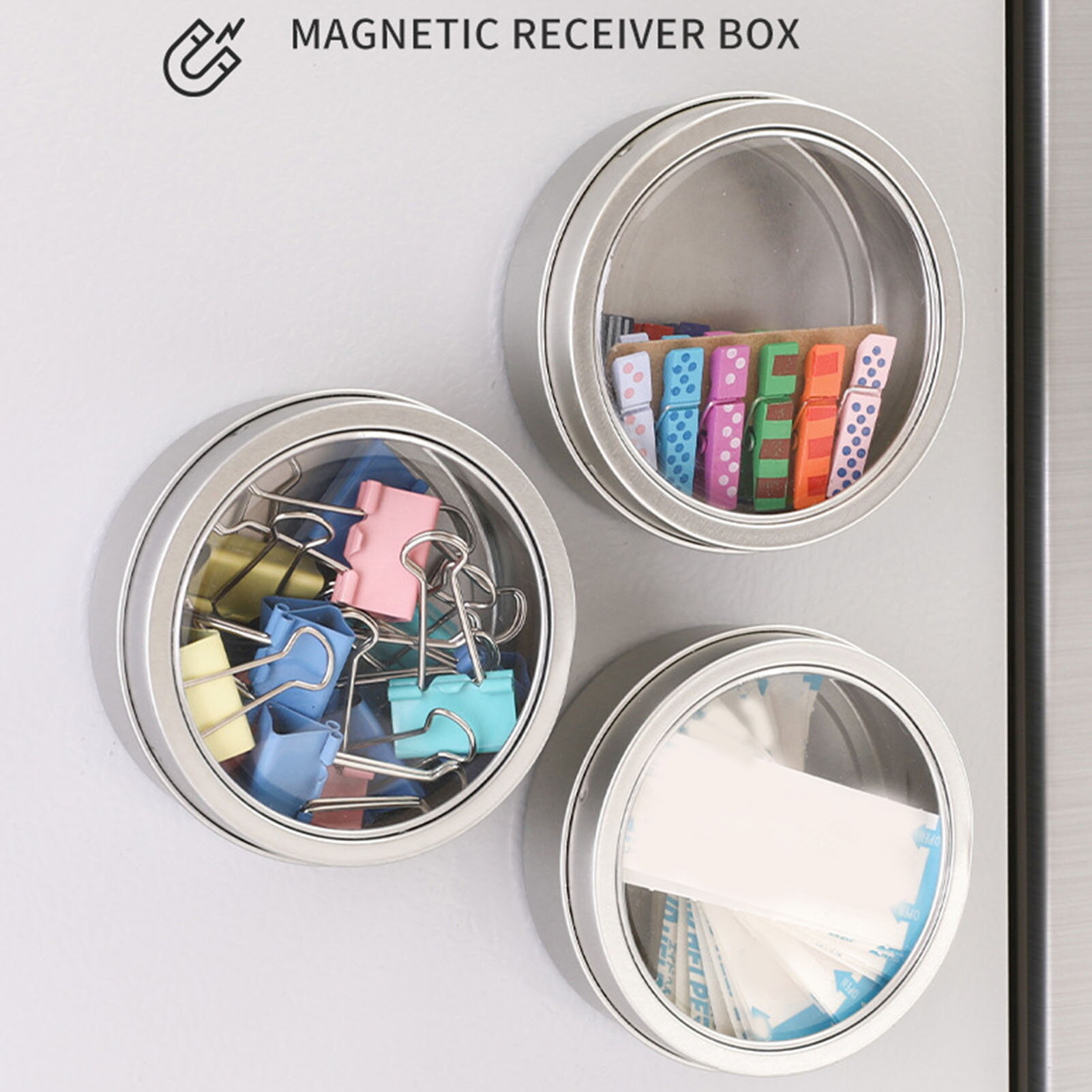 Refrigerator Magnetic Storage Box Refrigerator Side Storage Box Multipurpose Magnetic Storage Box Organize Kitchen Supplies Fridge Microwave Side Holder Dustproof Removable Heavy Duty